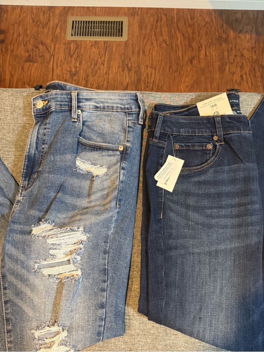 Women’s Distressed Light Blue Jeans - Aero brand.